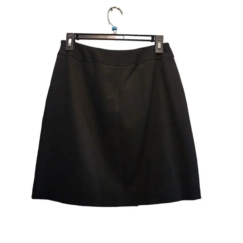 NWT Etcetera Short Mini Skirt Business Size 2 Black Viscose Blend Side Zipper